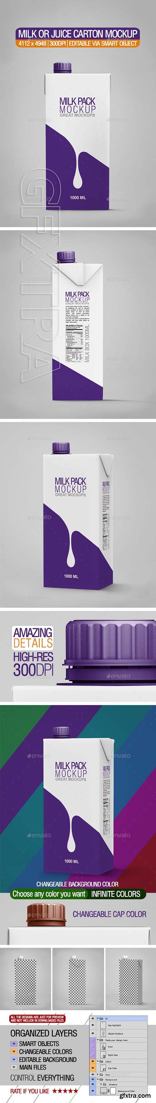 Graphicriver - Milk or Juice Carton Mockup 21278688