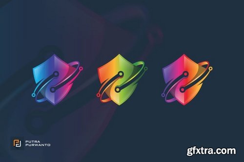 Techno Lock Techno Guard Protection  Shield - Logo Templates