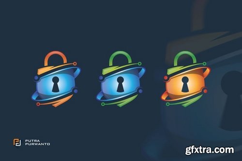 Techno Lock Techno Guard Protection  Shield - Logo Templates