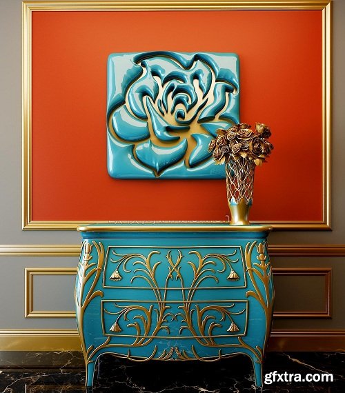 Sideboard & chest of drawer 3D model