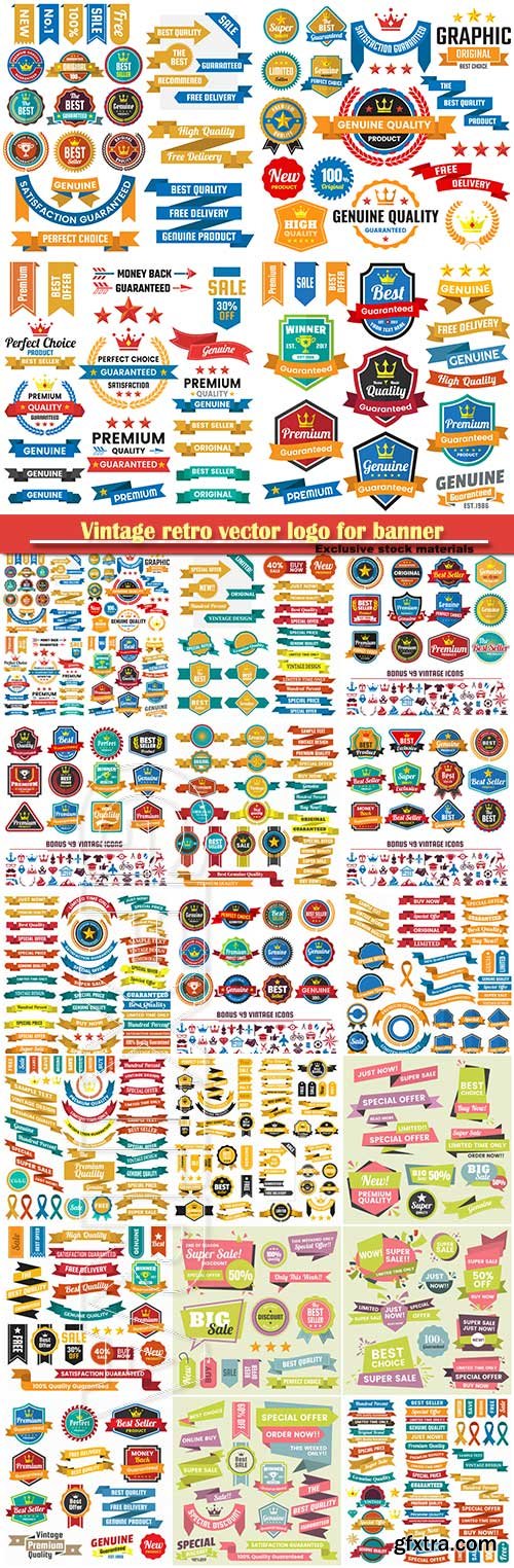 Vintage retro vector logo for banner and stickers