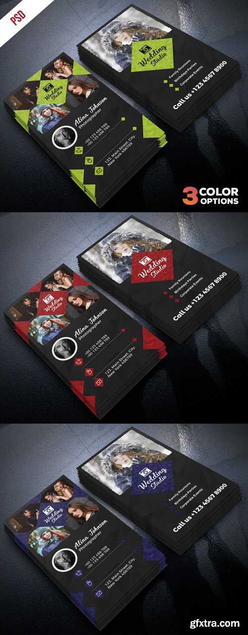 Photographer Business Card PSD Template Set Photographer Business Card PSD Template Set