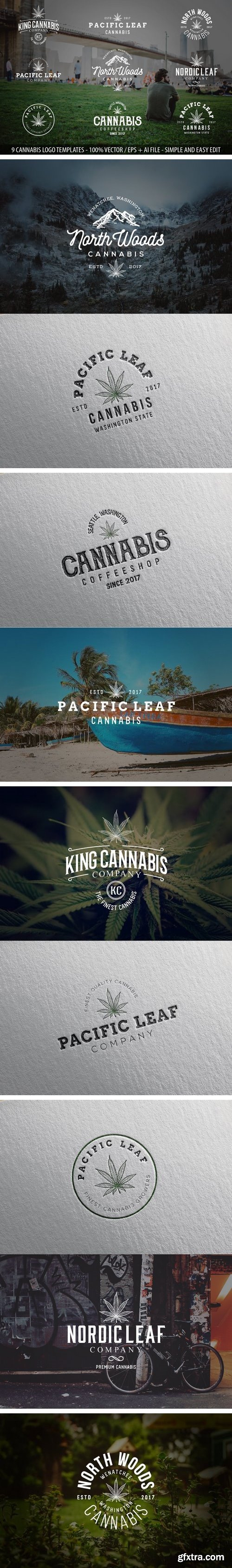 CM - 9 Modern Vintage Cannabis Logos 1964468