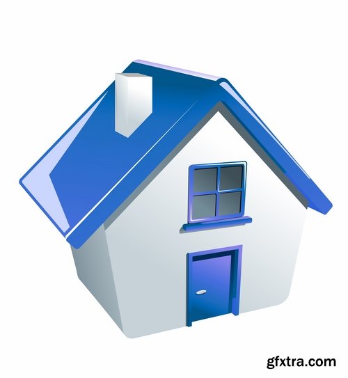 Icon logo house building skyscraper Web site design business campaign 25 EPS