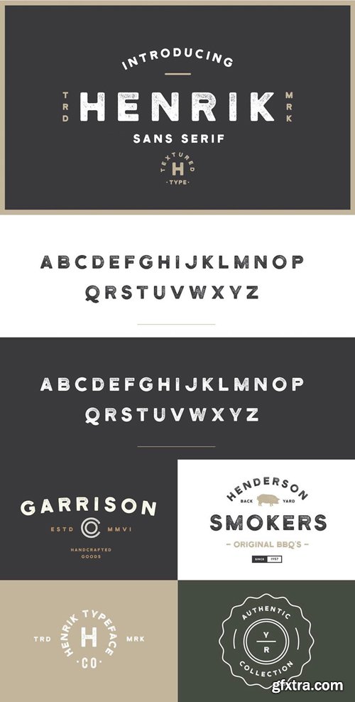 HENRIK - Sans Serif Textured Font HENRIK - Sans Serif Textured Font