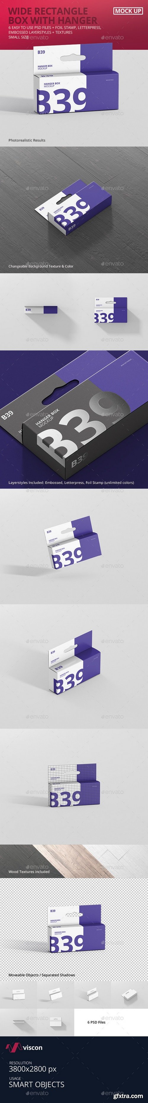 Graphicriver - Box Mockup - Wide Small Rectangle with Hanger 21332930