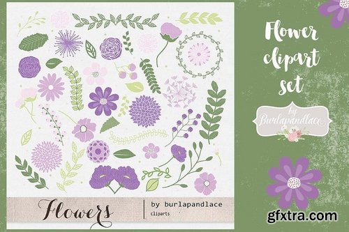 Flower set clipart
