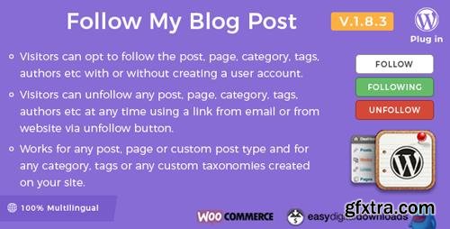 CodeCanyon - Follow My Blog Post v1.8.3 - WordPress Plugin - 6107586