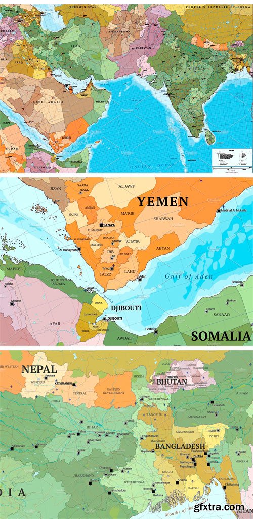 CM - Map of South Asia and Near East 2164289