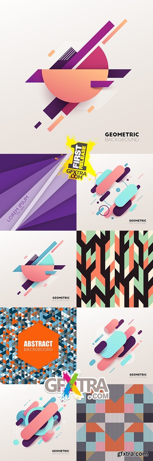 Modern geometric abstract backgrounds decorative design 26