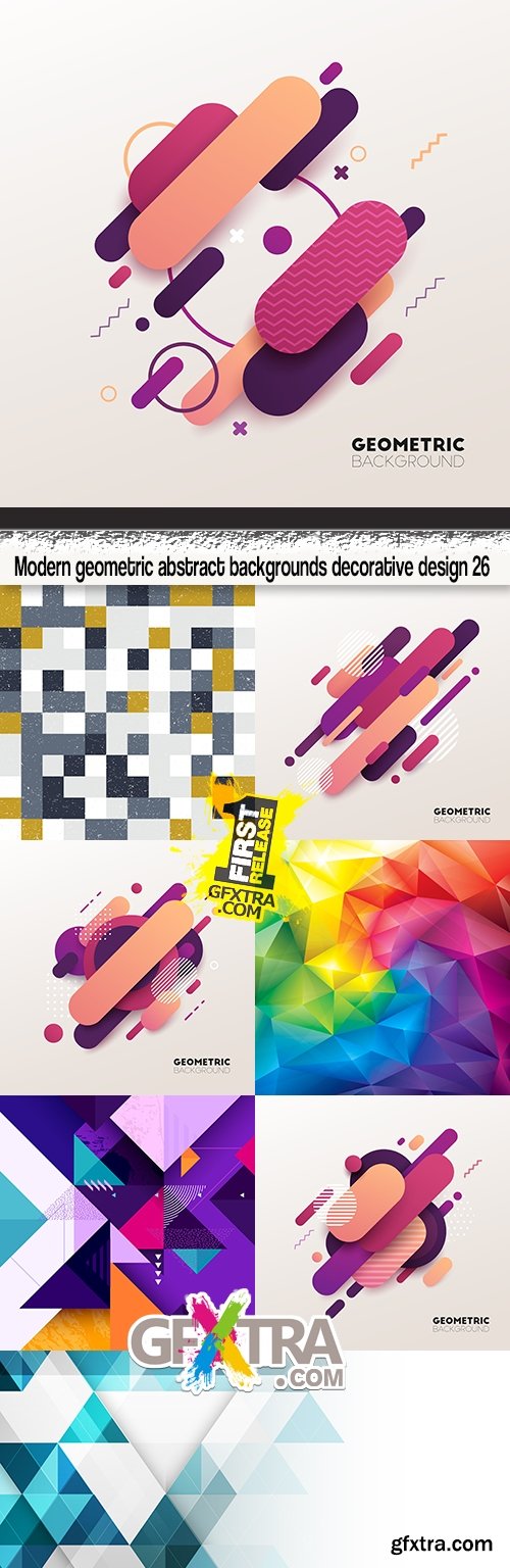 Modern geometric abstract backgrounds decorative design 26