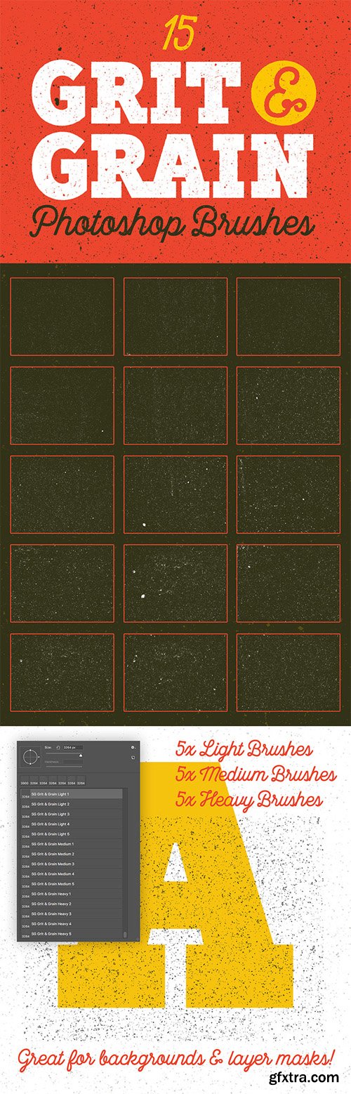 15 Grit & Grain Texture Brushes for Photoshop 15 Grit & Grain Texture Brushes for Photoshop