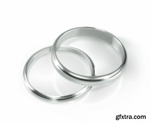 Wedding rings ring wedding invitation card 25 EPS