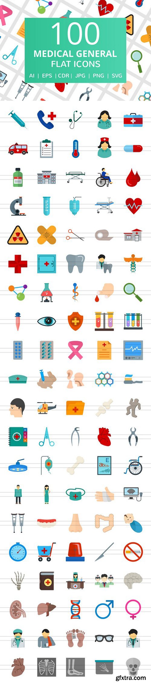 CM - 100 Medical General Flat Icons 2185400