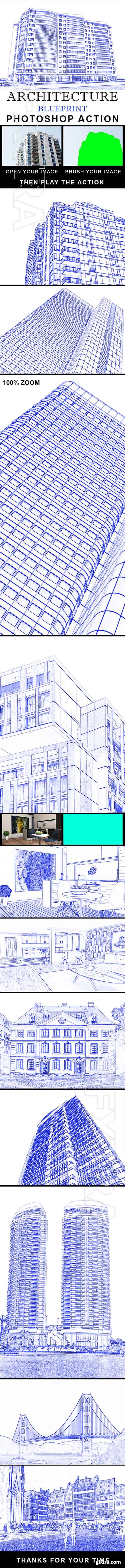 GraphicRiver - Architecture Blue Print Photoshop Action 21334629