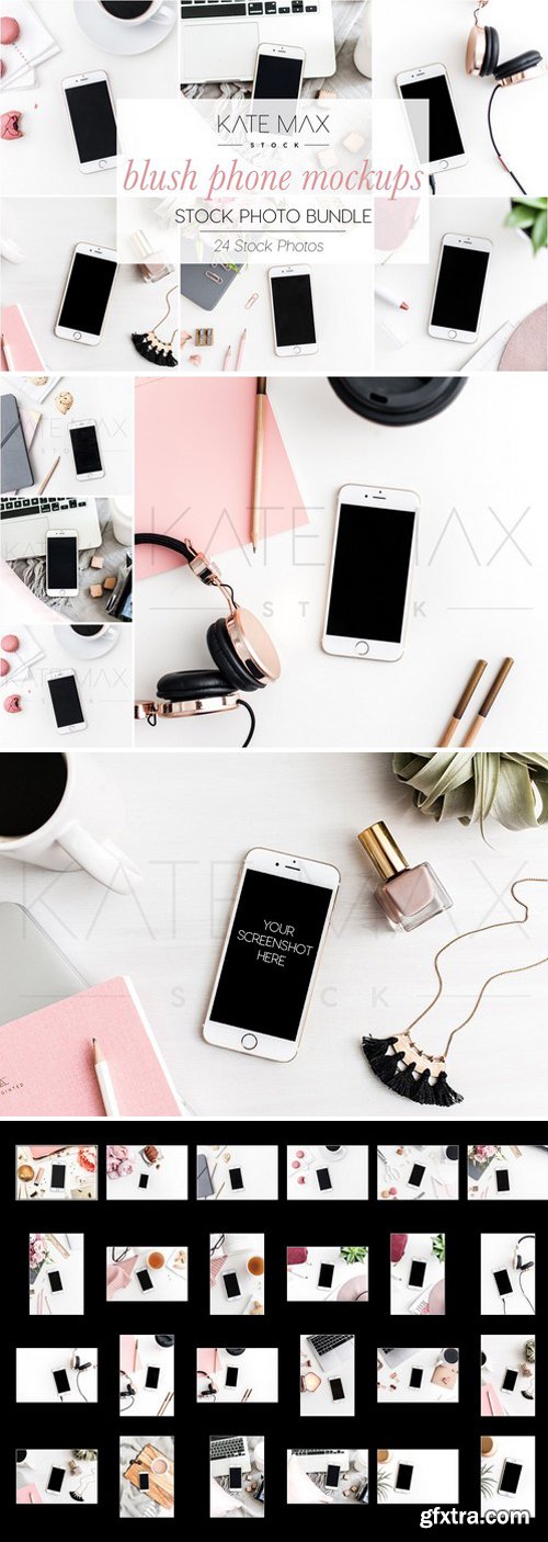 CM - Blush Phone Mockups Stock Bundle 2233249