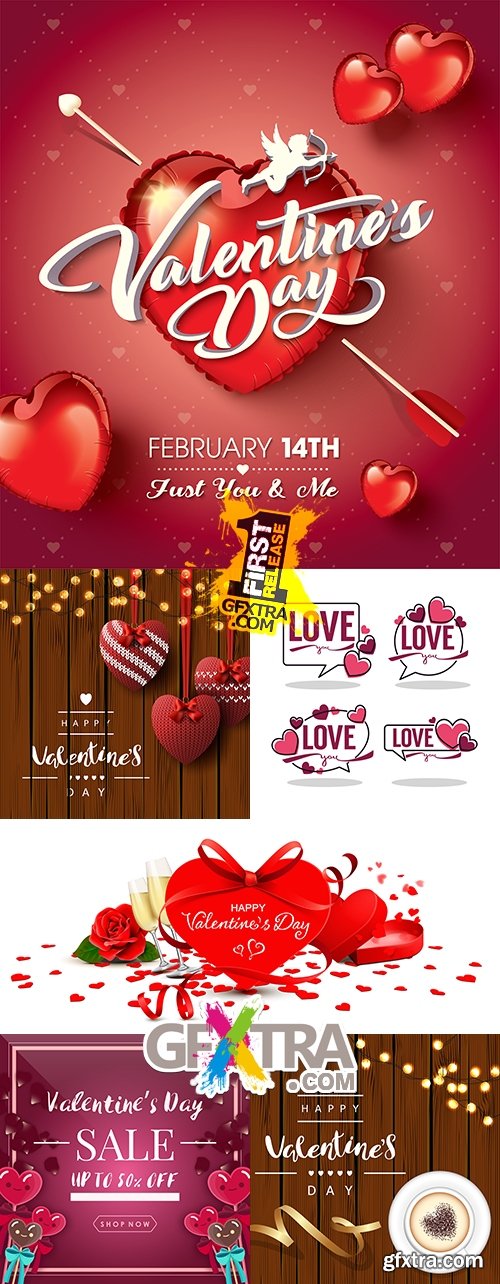 Happy Valentines Day romantic invitation card collection 6