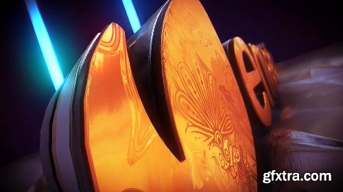 Videohive Golden Neon Logo Intro 21255299