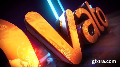 Videohive Golden Neon Logo Intro 21255299