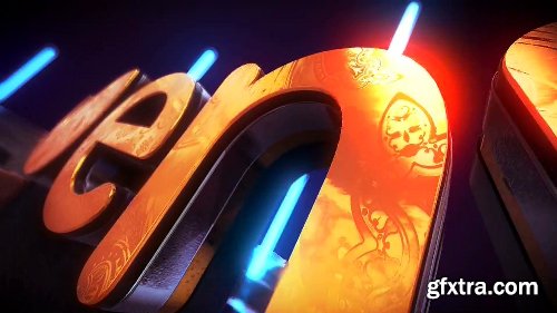 Videohive Golden Neon Logo Intro 21255299