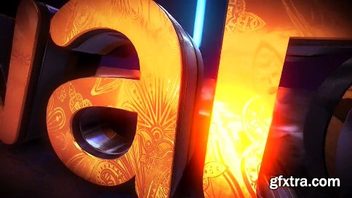 Videohive Golden Neon Logo Intro 21255299