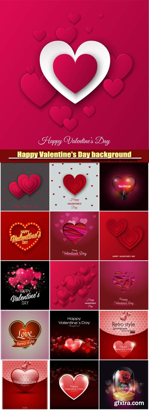 Vector Valentine\'s day background, red heart