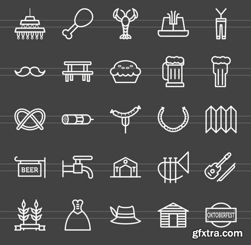 50 Oktoberfest Line Inverted Icons