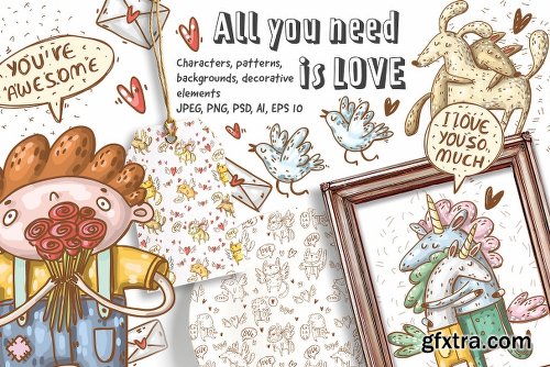 CreativeMarket Valentines day collection 2235233