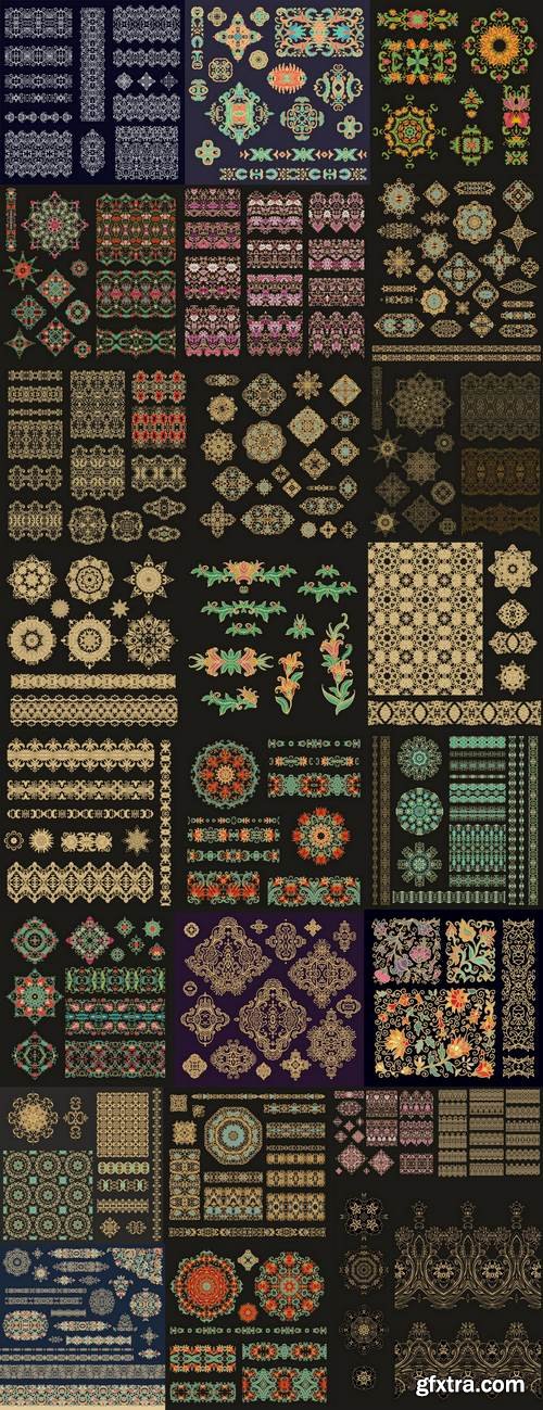 Calligraphic Decoration Stencil Pattern Monogram Elements 25xEPS Calligraphic Decoration Stencil Pattern Monogram Elements 25xEPS