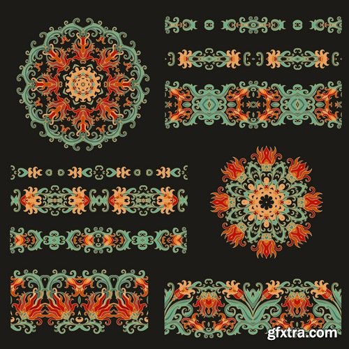 Calligraphic decoration stencil pattern monogram decorative element 25 EPS