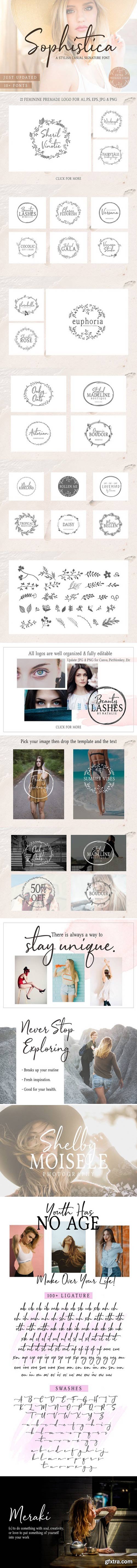 CM - Sophistica - 10 Fonts & Extras 2232139