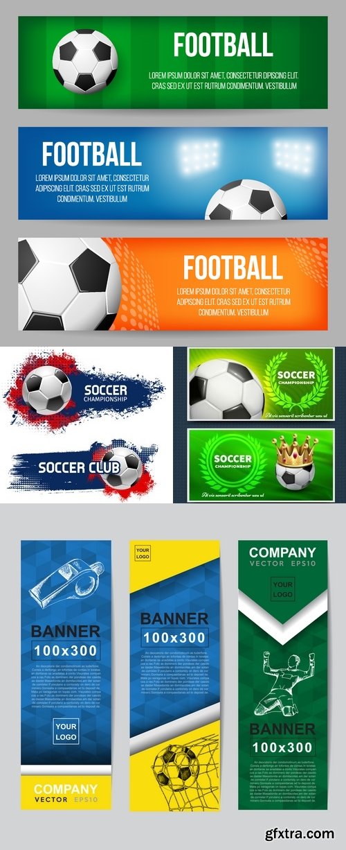 Vectors - Shiny Football Banners