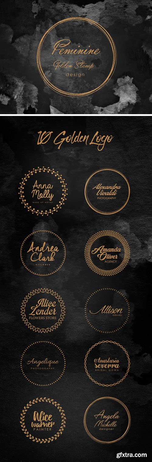 Feminine Golden Stamps (10 PSD) Feminine Golden Stamps (10 PSD)