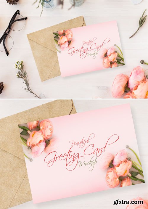 Beautiful Greeting Card PSD MockUp Beautiful Greeting Card PSD MockUp