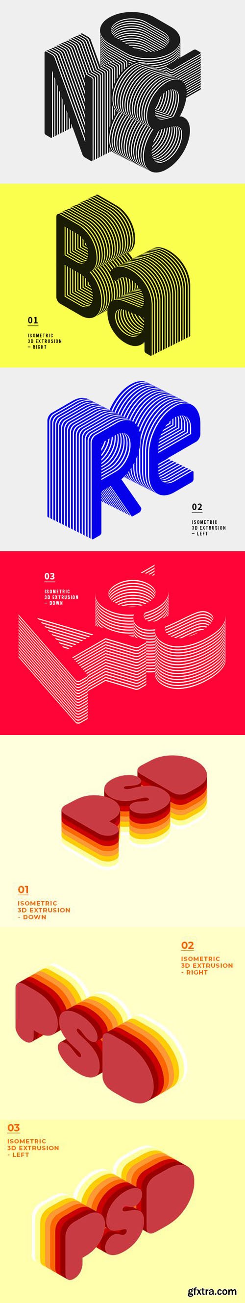 Sandwich & Isometric Colorful 3D Text Effects - 3 Angles Sandwich & Isometric Colorful 3D Text Effects - 3 Angles