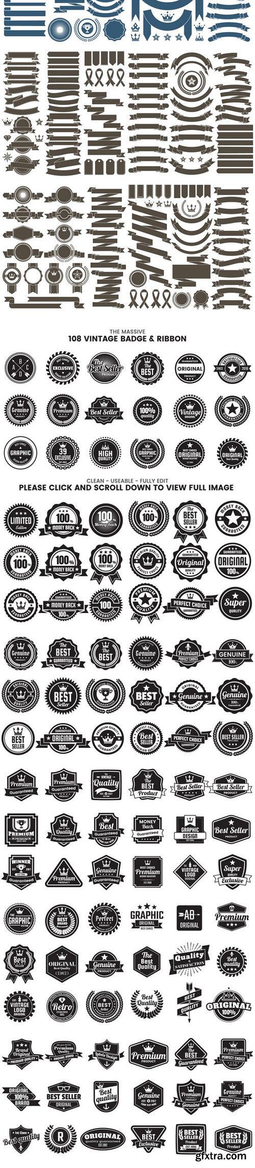 CM - 1046 VINTAGE BADGE &amp; RIBBON 2227173