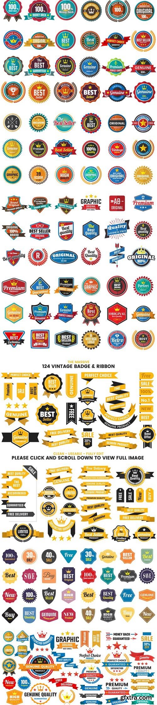 CM - 1046 VINTAGE BADGE &amp; RIBBON 2227173
