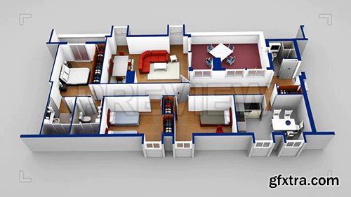 House Scaled Model 3D Blueprint 64294