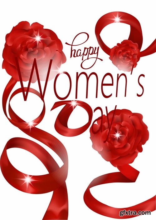 8 March International Women''s Day invitation card flyer banner 25 EPS
