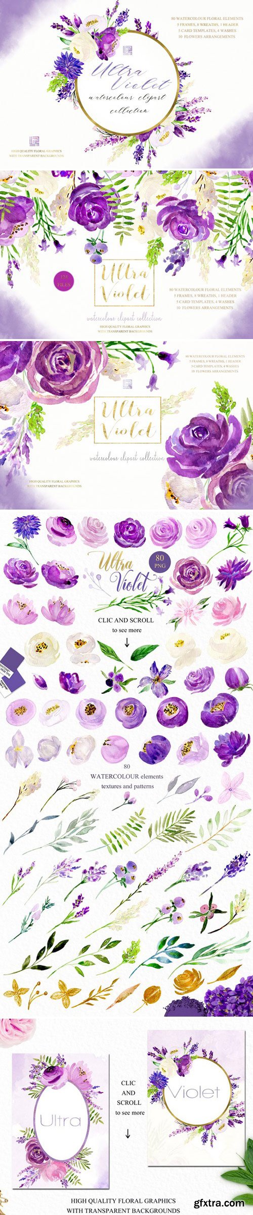 CM - Ultra violet watercolor flowers 2257826