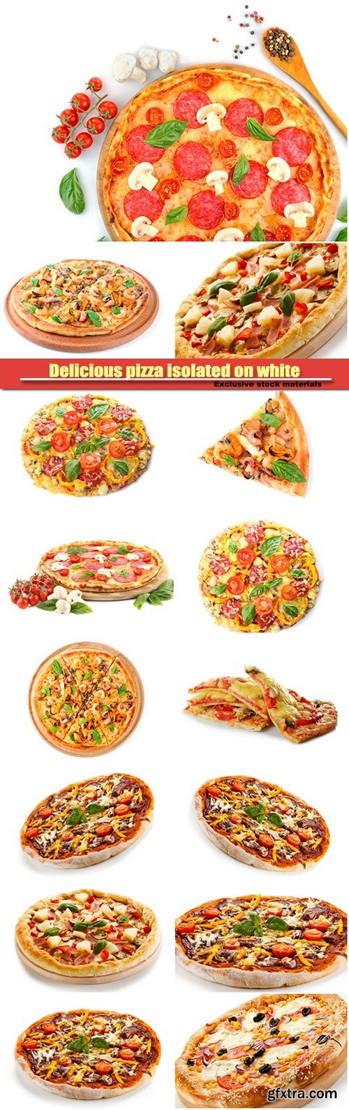 Delicious  pizza isolated on white  background