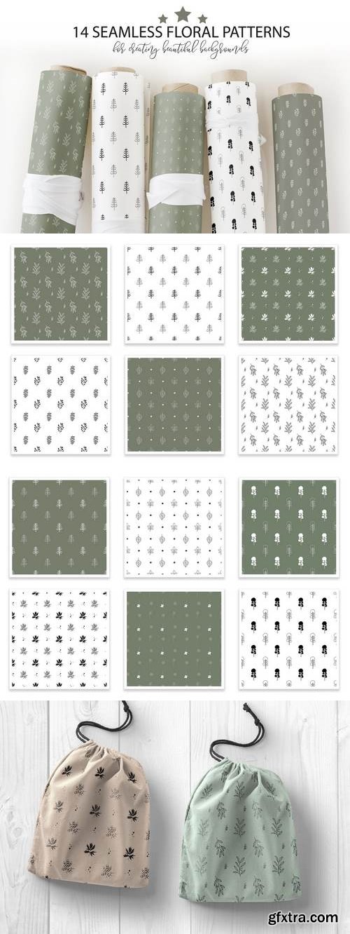 Floral seamless patterns collection