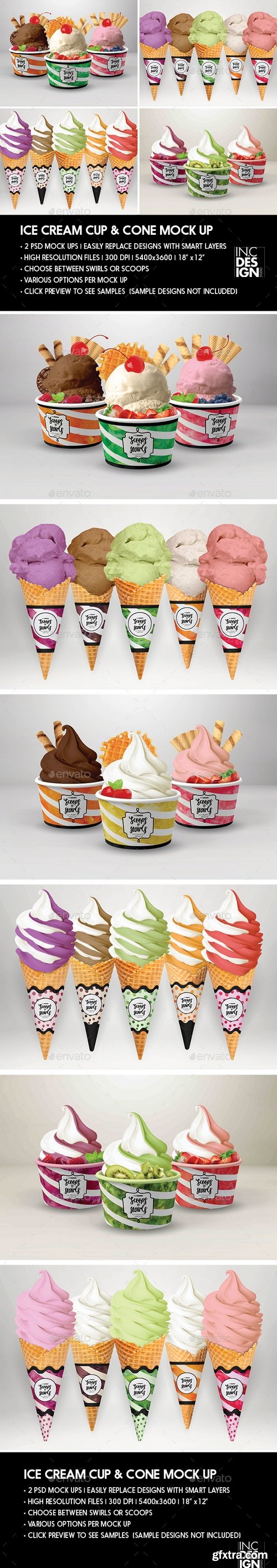 Graphicriver - Packaging Mock Up Ice Cream / Yogurt Cup / Cone 16508063