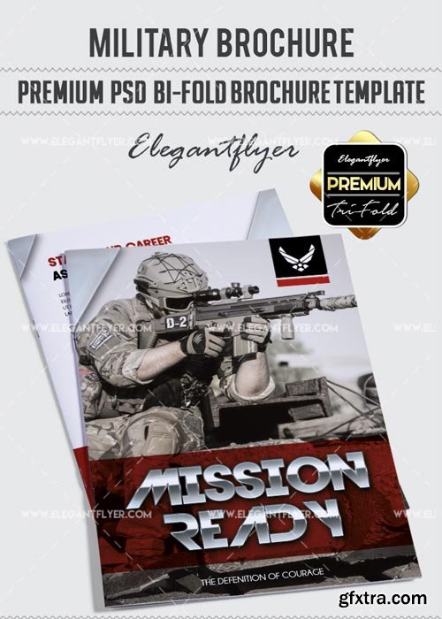 Military V1 2018 Premium Bi-Fold PSD Brochure Template