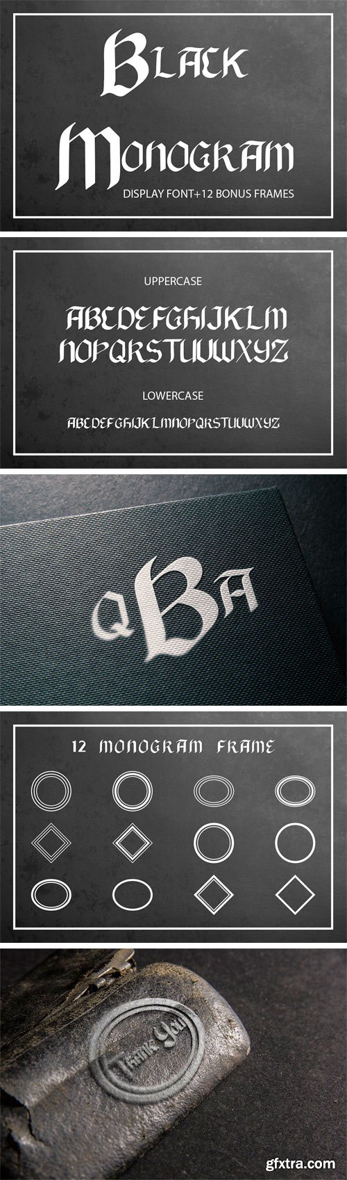 CM - Black Monogram Creator with Frames 2268395