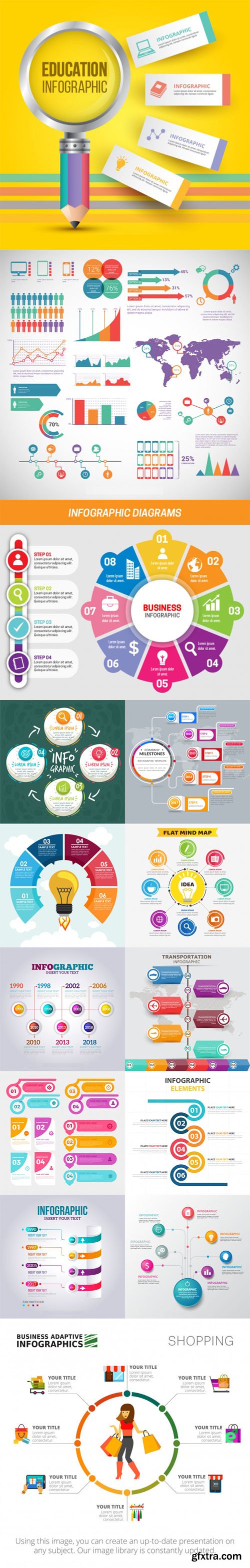 14 Infographic Templates Pack Design Vector 14 Infographic Templates Pack Design Vector