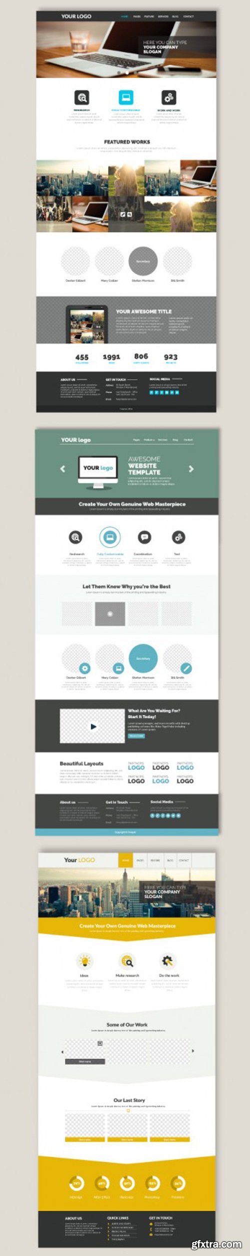3 Business Website Templates Vector 3 Business Website Templates Vector