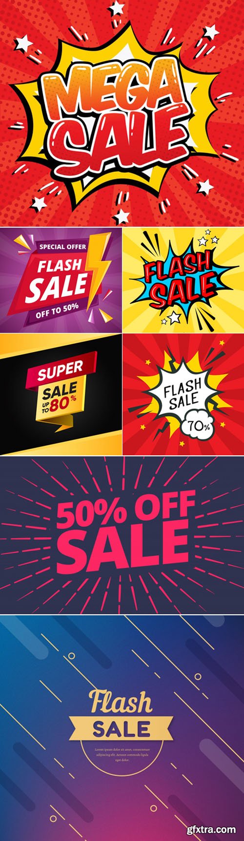 7 Flash Sales Templates Design Vector 7 Flash Sales Templates Design Vector