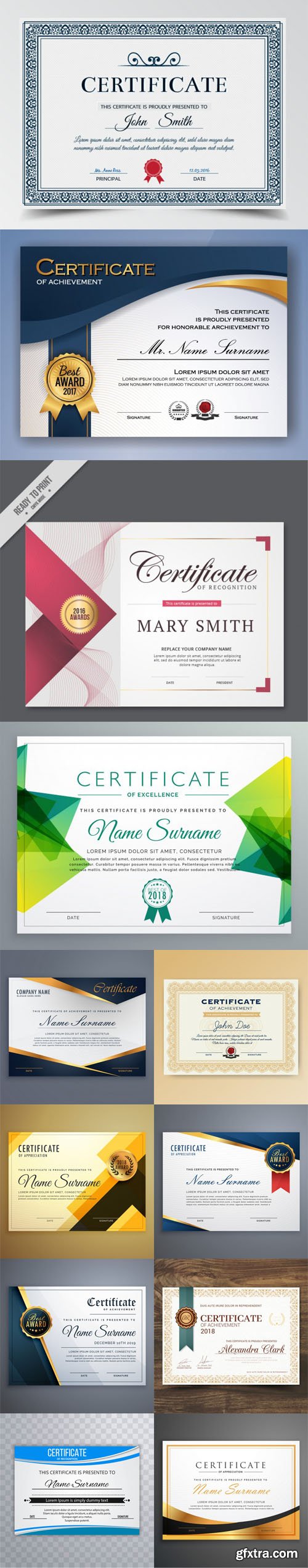 12 Certificate & Diploma Templates Design Vector 12 Certificate & Diploma Templates Design Vector