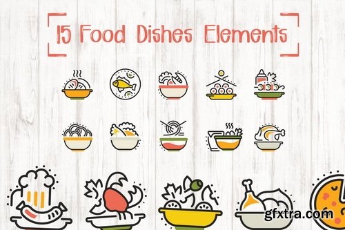 15 Food Dishes Elements